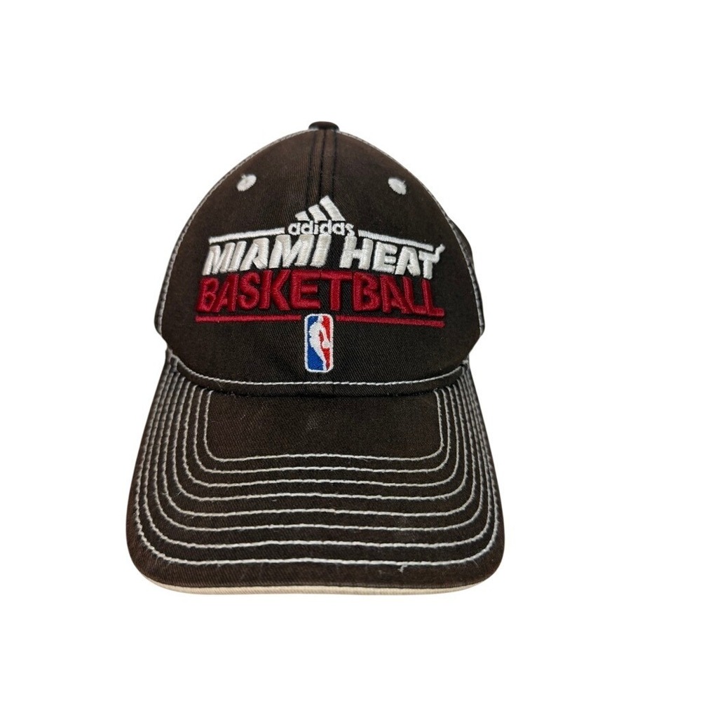 Adidas Miami Heat Basketball Hat Mens OSFM Brown Embroidered Adjustable Strap